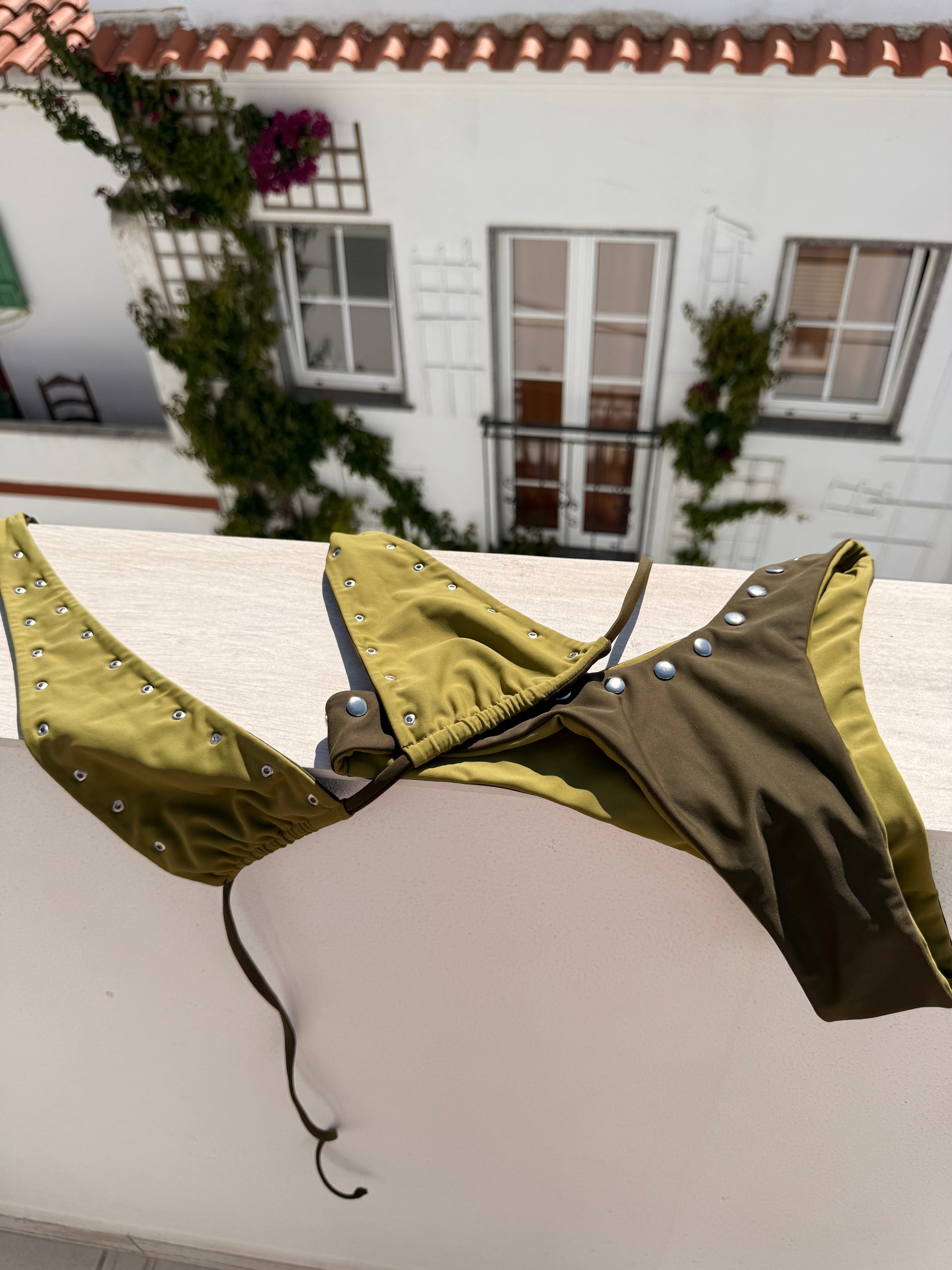 Frankie Studded Reversible Top // Moss